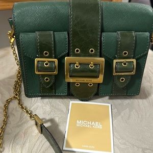 Michael Kors Green Crossbody Bag with Gold Accents